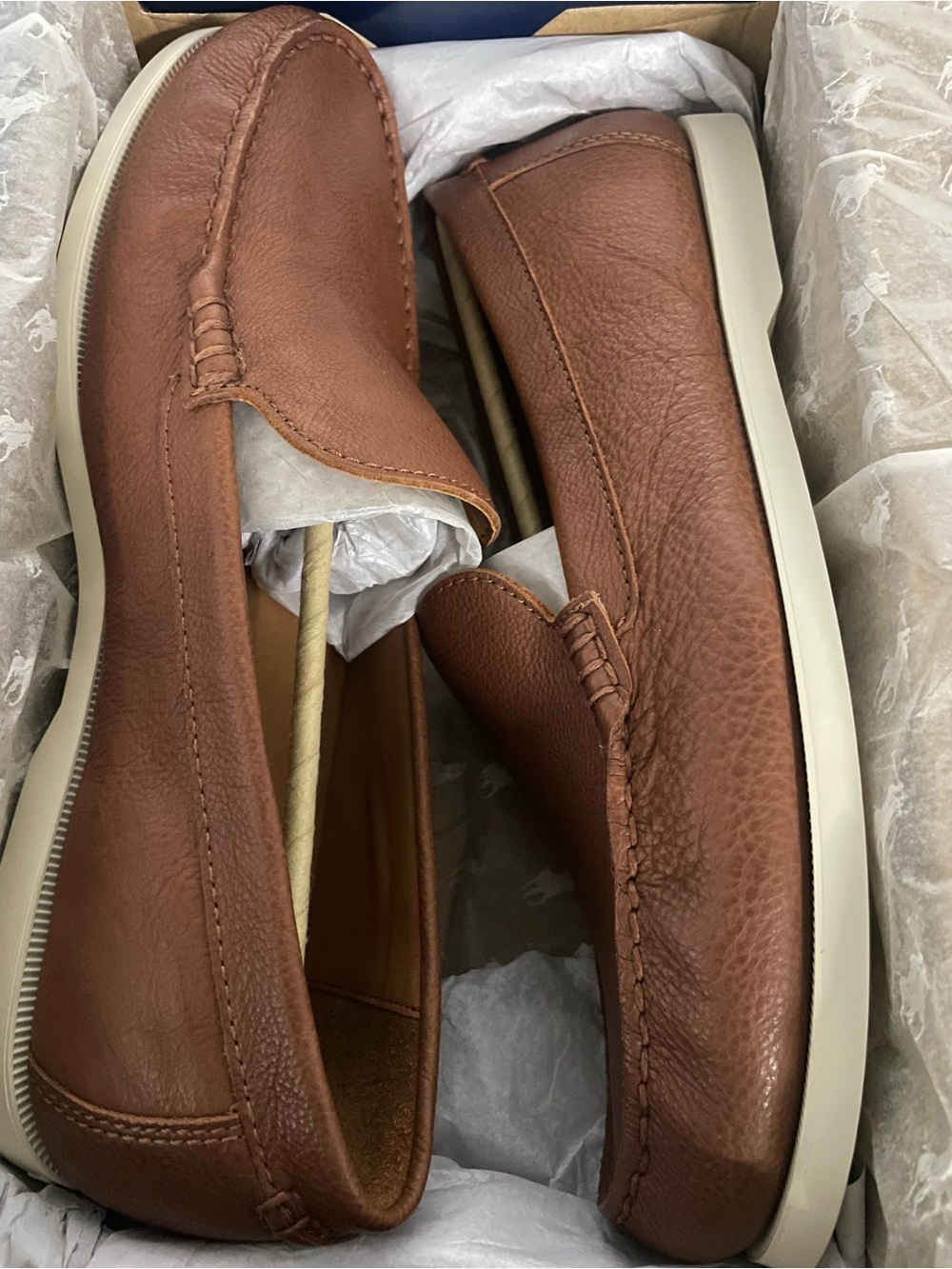 Polo by Ralph Lauren Men's Brown Leather Slip-On Loafers